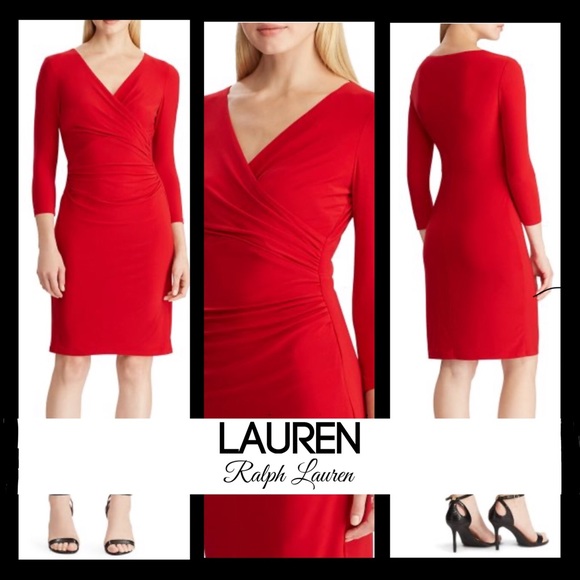 lauren ralph lauren shirred jersey gown